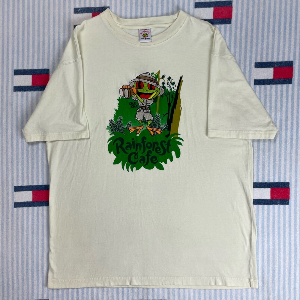 Vintage Rainforest Cafe Red Eye Tree Frog short sleeve tee shirt